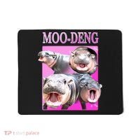 Hot Pink Moo Deng Hippo Meme Funny Mousepad thumb 0