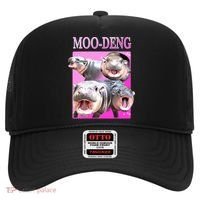 Hot Pink Moo Deng Hippo Meme Funny Hat thumb 0