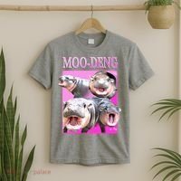 Hot Pink Moo Deng Hippo Meme Funny T-Shirt thumb 2