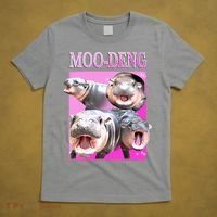 Hot Pink Moo Deng Hippo Meme Funny T-Shirt thumb 5