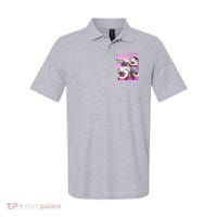 Hot Pink Moo Deng Hippo Meme Funny Polo thumb 0