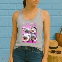 Hot Pink Moo Deng Hippo Meme Funny Women's Tank Top thumb 2