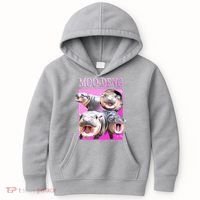 Hot Pink Moo Deng Hippo Meme Funny Kids Hoodie thumb 0