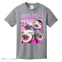 Hot Pink Moo Deng Hippo Meme Funny Kids T-Shirt thumb 0