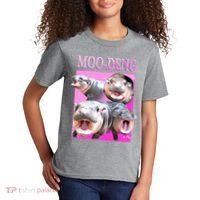 Hot Pink Moo Deng Hippo Meme Funny Kids T-Shirt thumb 2