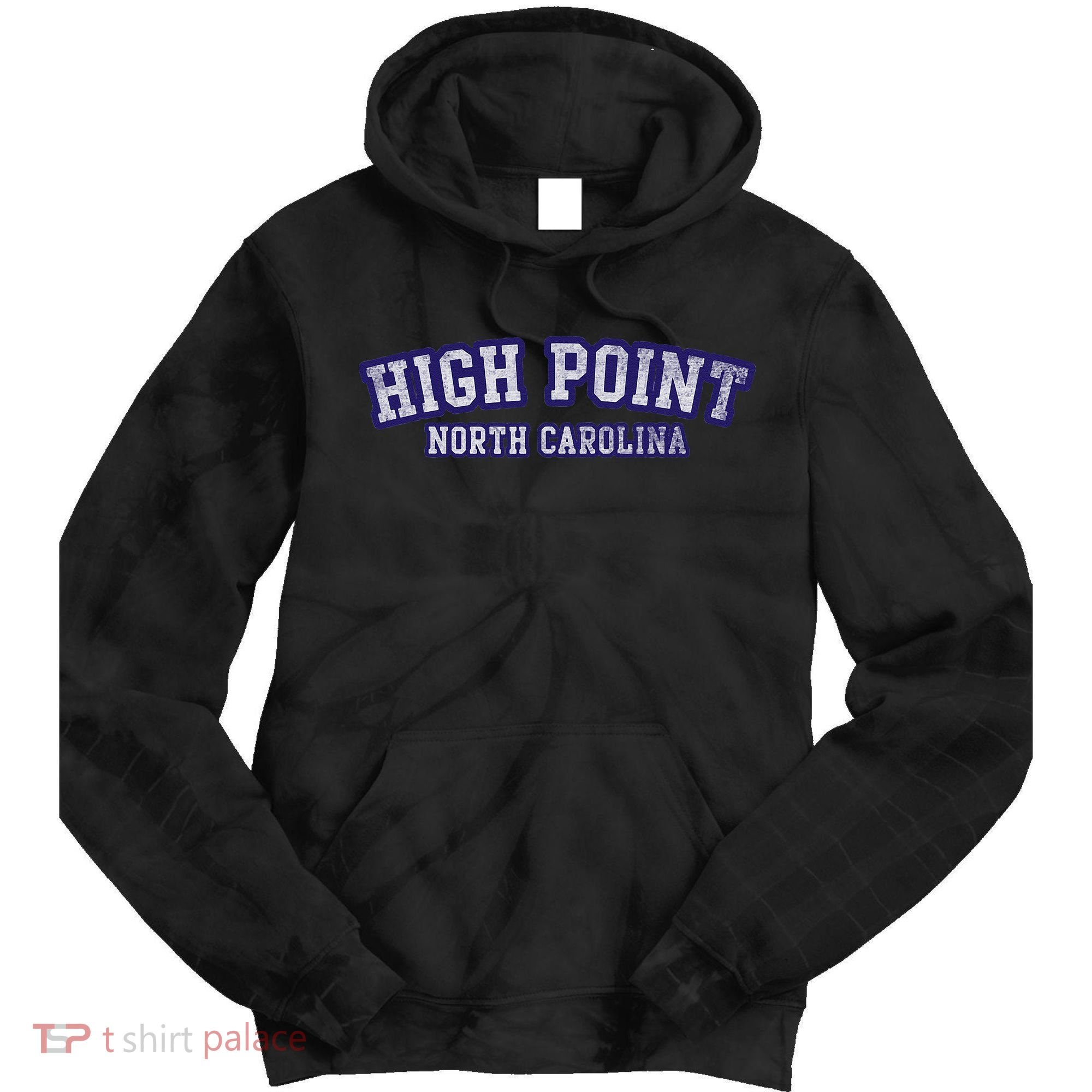 High Point North Carolina Athletic Text Sport Style Tie Dye Hoodie