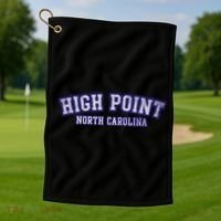 High Point North Carolina Athletic Text Sport Style Golf Towel thumb 1
