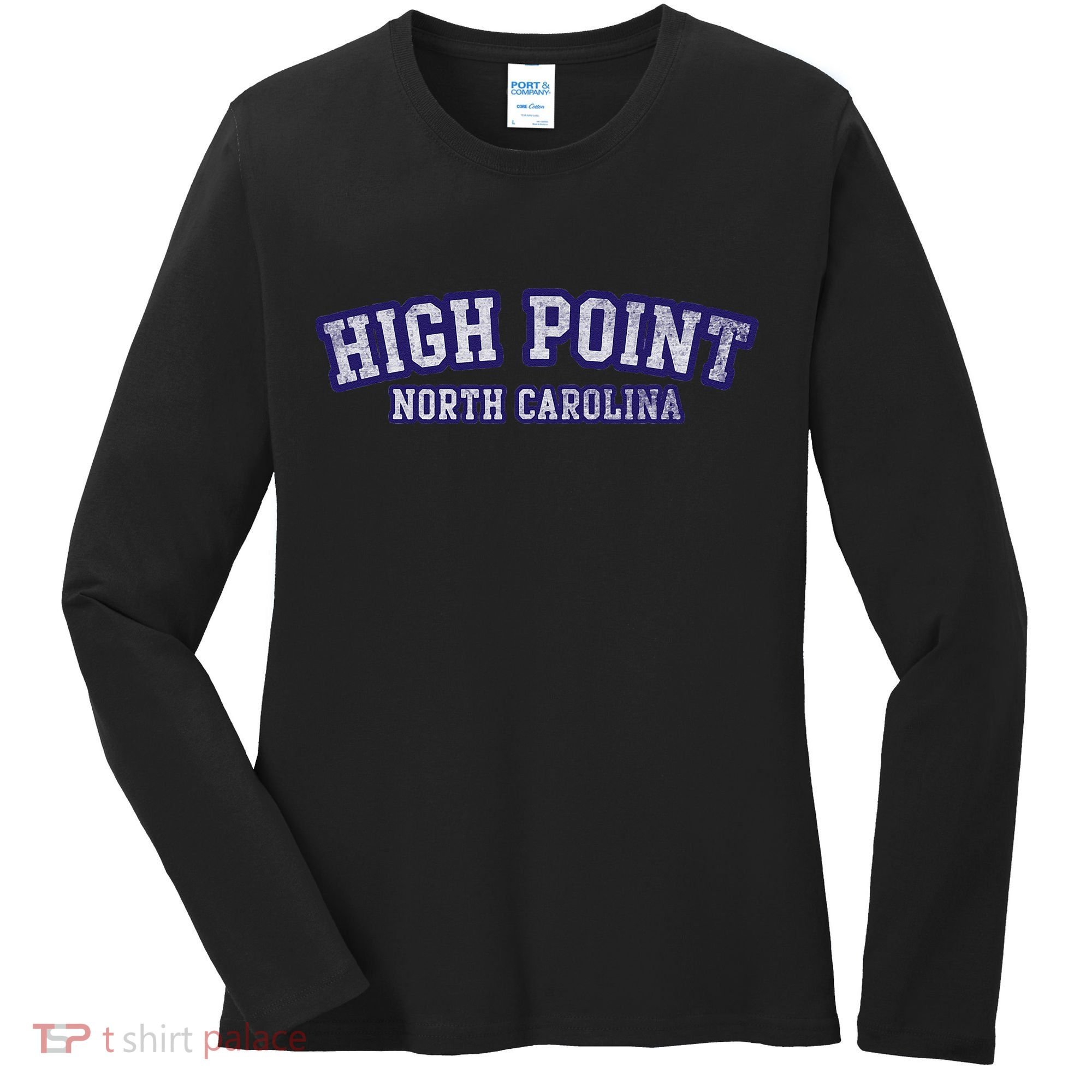 High Point North Carolina Athletic Text Sport Style Women's Long Sleeve Shirt