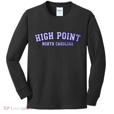 High Point North Carolina Athletic Text Sport Style Kids Long Sleeve Shirt