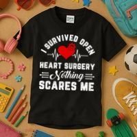 Heart Patient Open Heart Surgery Survivor Kids T-Shirt thumb 3