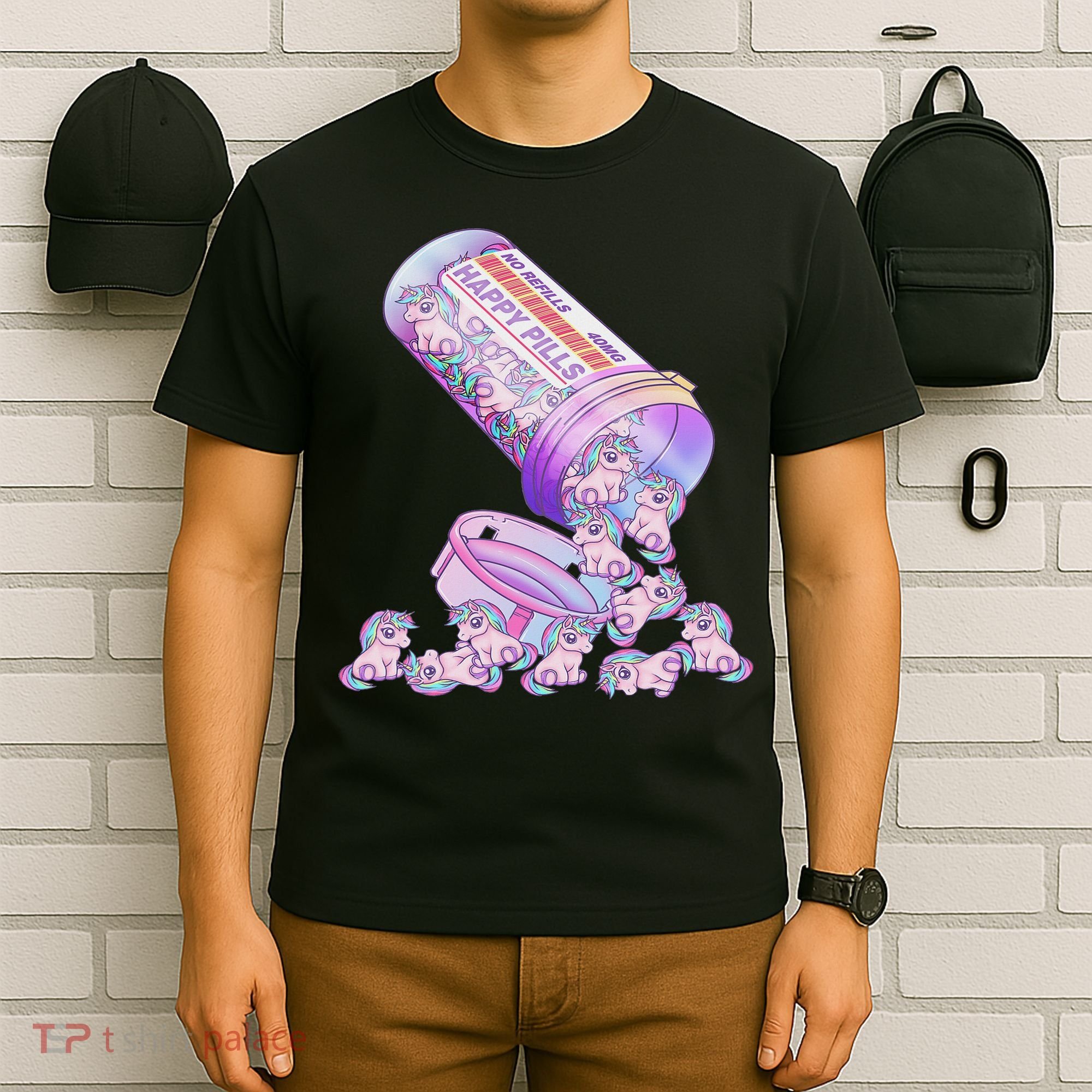 Happy Pills Pastel Goth Kawaii Yami Unicorn Otaku  T-Shirt