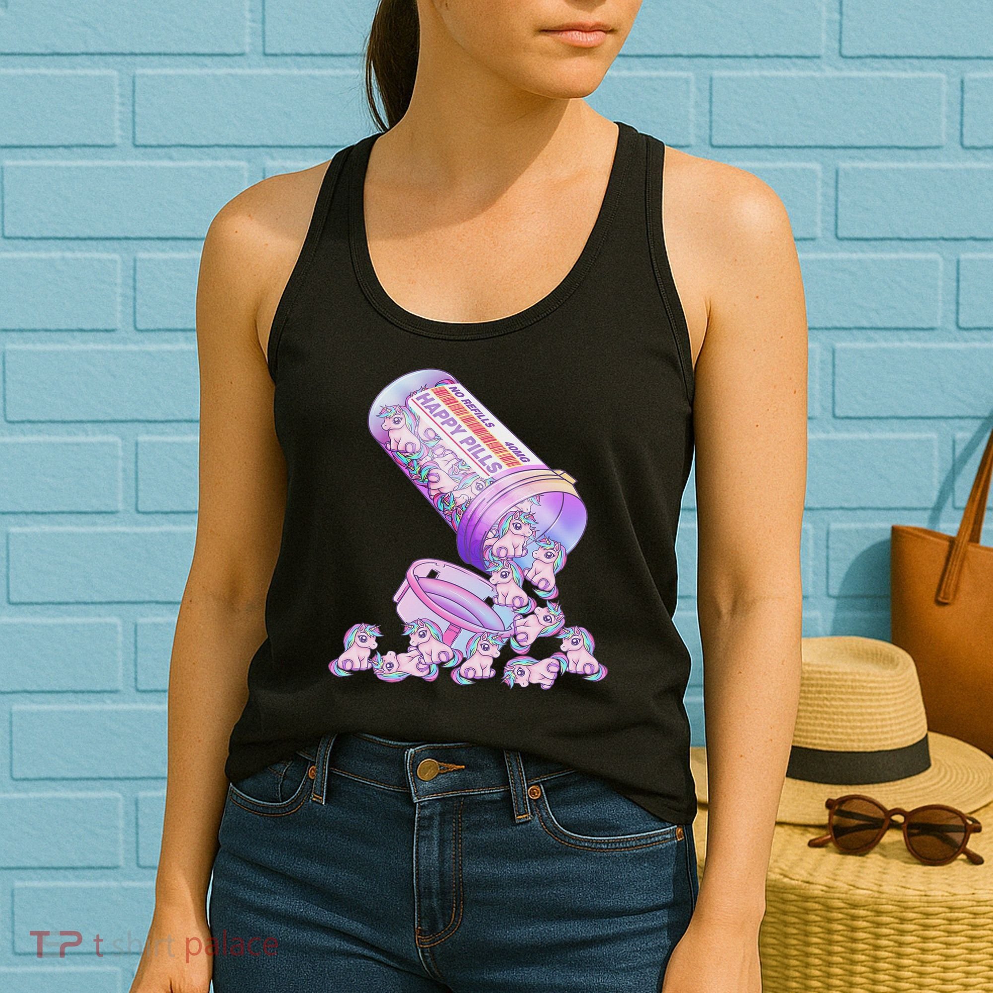 Happy Pills Pastel Goth Kawaii Yami Unicorn Otaku  Women's Tank Top