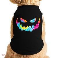 Halloween Pumpkin Pink Yellow Blue Tie Dye Face Doggie Tank thumb 0