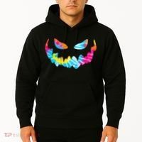 Halloween Pumpkin Pink Yellow Blue Tie Dye Face Hoodie thumb 2