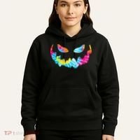 Halloween Pumpkin Pink Yellow Blue Tie Dye Face Hoodie thumb 5