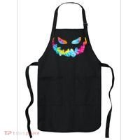 Halloween Pumpkin Pink Yellow Blue Tie Dye Face Apron thumb 0