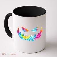 Halloween Pumpkin Pink Yellow Blue Tie Dye Face Coffee Mug thumb 0