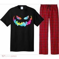 Halloween Pumpkin Pink Yellow Blue Tie Dye Face Pajama Set thumb 0