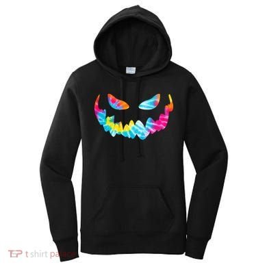 Halloween Pumpkin Pink Yellow Blue Tie Dye Face Women's Hoodie