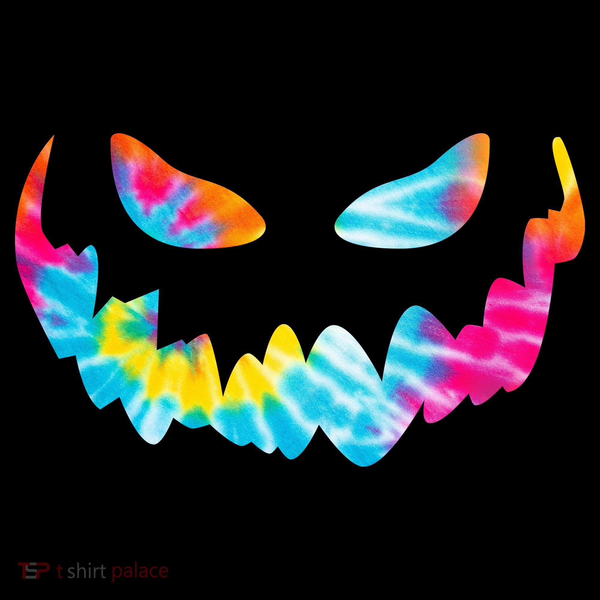 Halloween Pumpkin Pink Yellow Blue Tie Dye Face Women's Hoodie