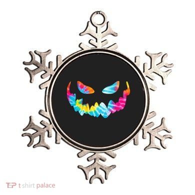 Halloween Pumpkin Pink Yellow Blue Tie Dye Face Ornament