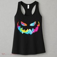 Halloween Pumpkin Pink Yellow Blue Tie Dye Face Women's Tank Top thumb 3