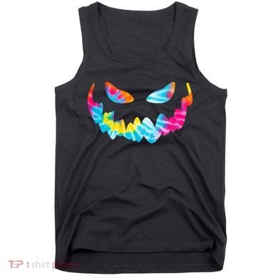 Halloween Pumpkin Pink Yellow Blue Tie Dye Face Tank Top