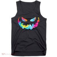 Halloween Pumpkin Pink Yellow Blue Tie Dye Face Tank Top thumb 0