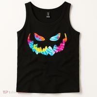 Halloween Pumpkin Pink Yellow Blue Tie Dye Face Tank Top thumb 2