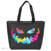 Halloween Pumpkin Pink Yellow Blue Tie Dye Face Tote Bag thumb 0