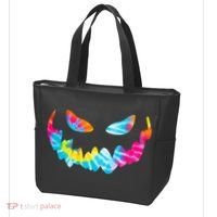 Halloween Pumpkin Pink Yellow Blue Tie Dye Face Tote Bag thumb 3