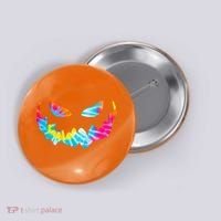 Halloween Pumpkin Pink Yellow Blue Tie Dye Face Button thumb 0