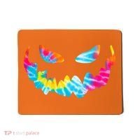 Halloween Pumpkin Pink Yellow Blue Tie Dye Face Mousepad thumb 0