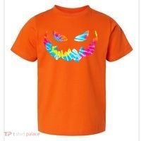 Halloween Pumpkin Pink Yellow Blue Tie Dye Face Toddler T-Shirt thumb 0