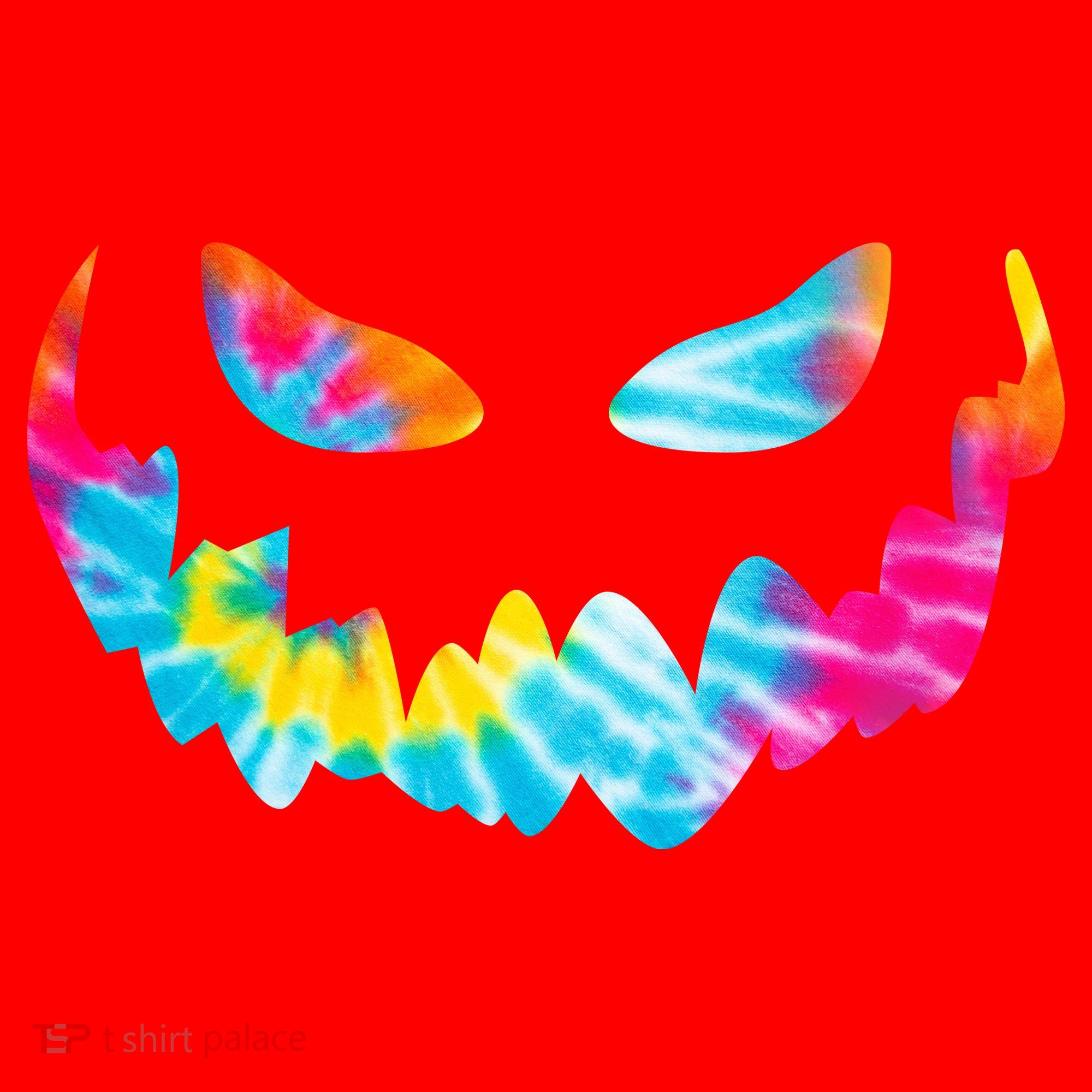 Halloween Pumpkin Pink Yellow Blue Tie Dye Face Santa Hat