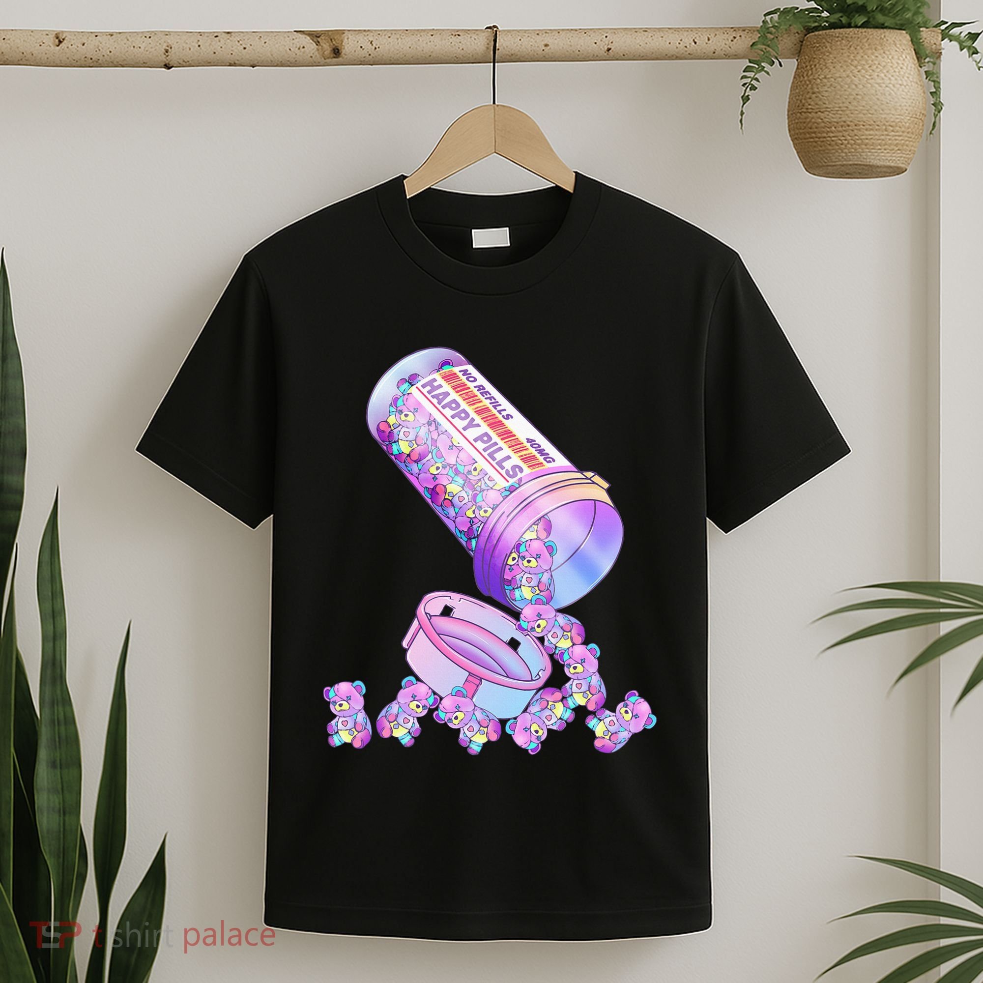 Happy Pills Pastel Goth Kawaii Yami Teddy Bear Otaku Women T-Shirt