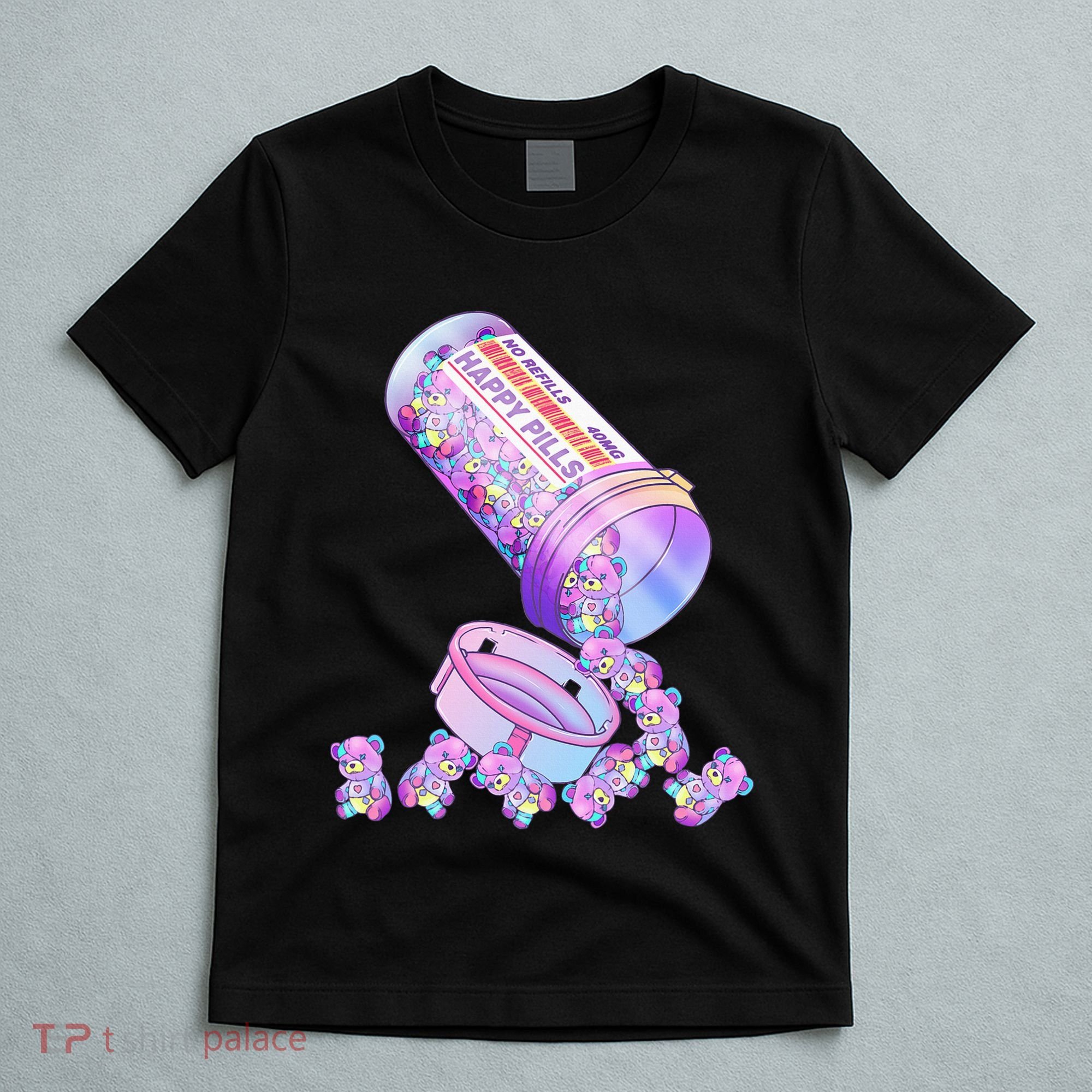 Happy Pills Pastel Goth Kawaii Yami Teddy Bear Otaku Women T-Shirt