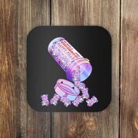 Happy Pills Pastel Goth Kawaii Yami Teddy Bear Otaku Women Coaster thumb 0