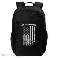Horseshoes Pitching Patriotic Distressed American Flag Gift Backpack thumb 0