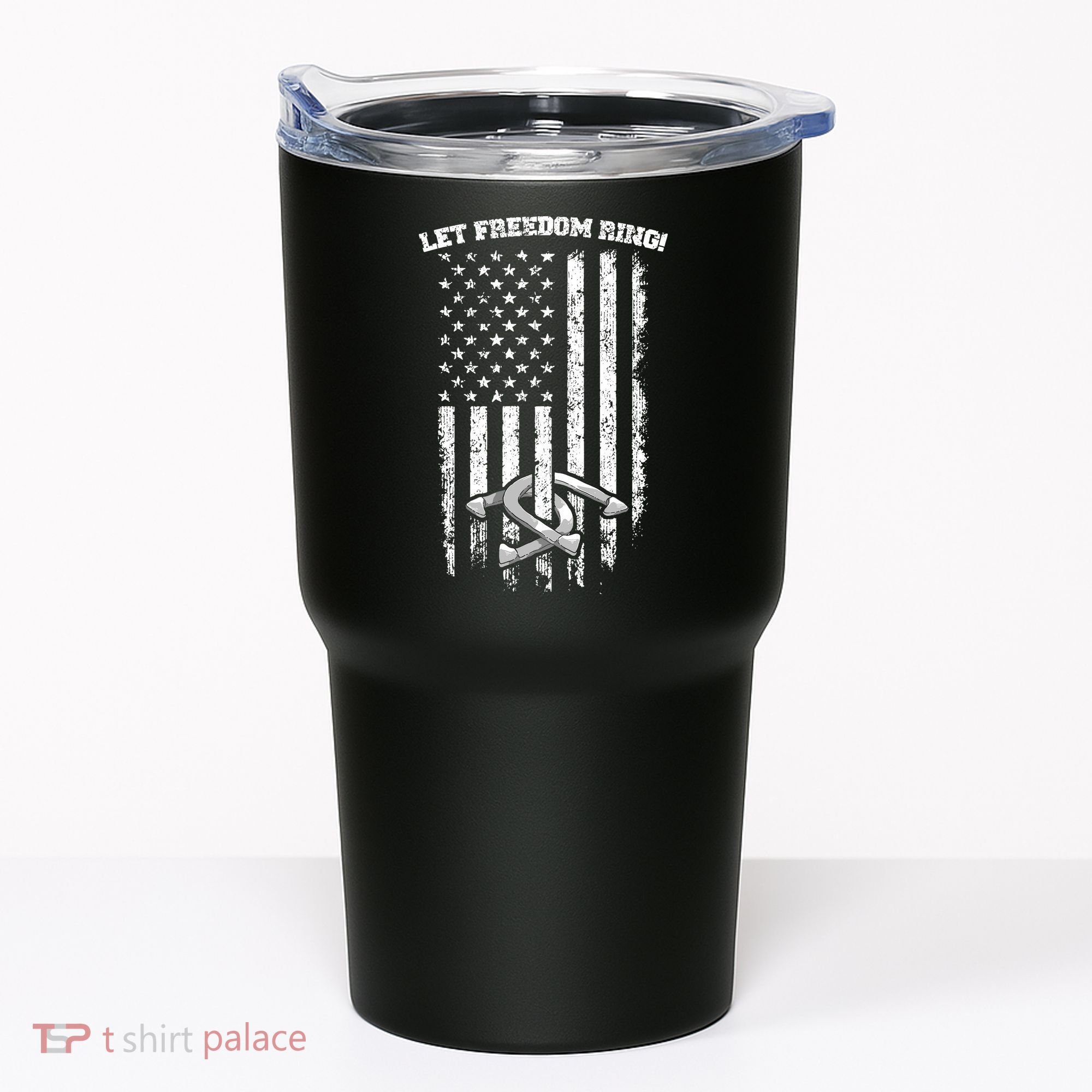 Horseshoes Pitching Patriotic Distressed American Flag Gift Tumbler