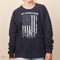 Horseshoes Pitching Patriotic Distressed American Flag Gift Women's Sweatshirt thumb 0