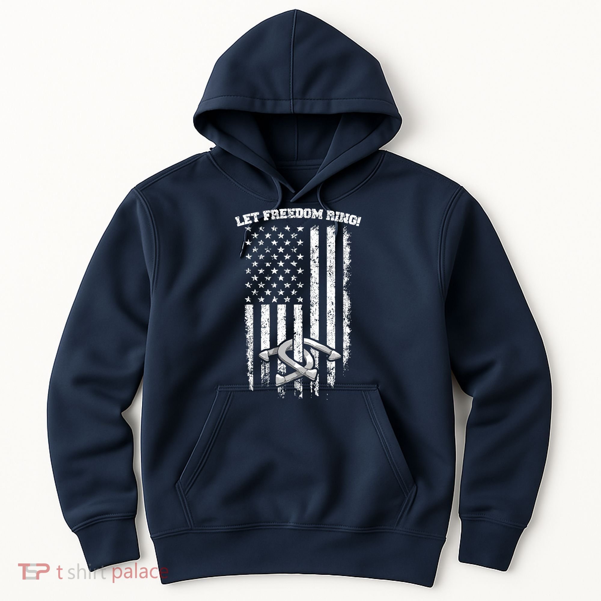 Horseshoes Pitching Patriotic Distressed American Flag Gift Hoodie