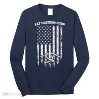 Horseshoes Pitching Patriotic Distressed American Flag Gift Long Sleeve Shirt thumb 0