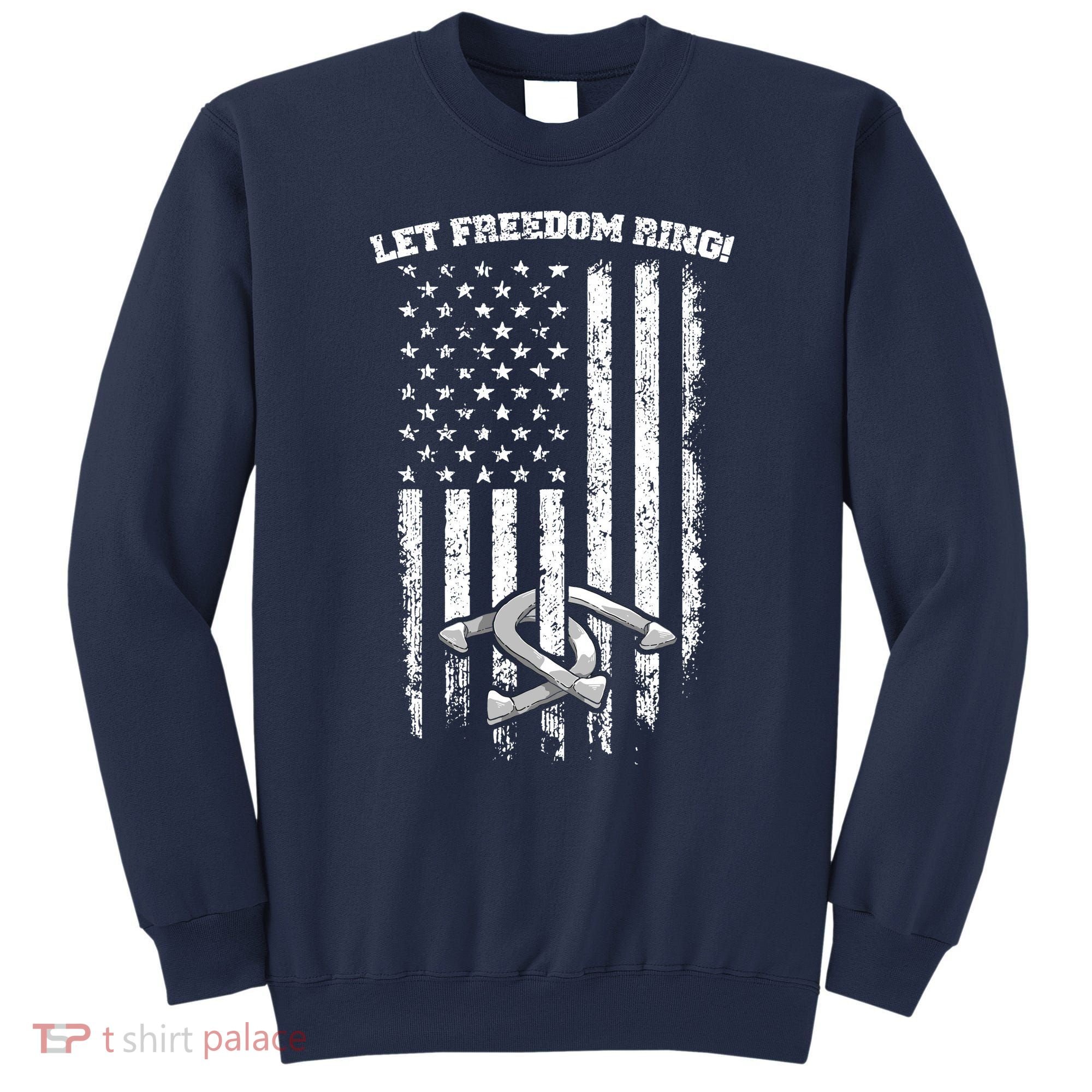 Horseshoes Pitching Patriotic Distressed American Flag Gift Sweatshirt