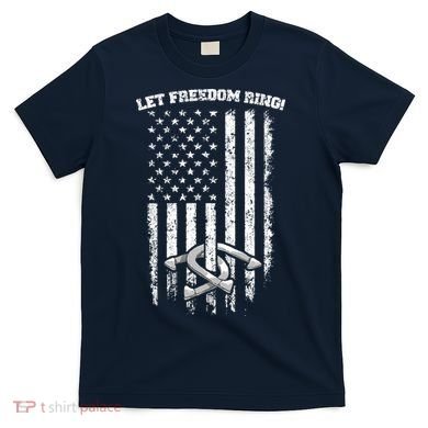 Horseshoes Pitching Patriotic Distressed American Flag Gift T-Shirt