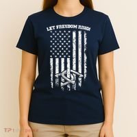 Horseshoes Pitching Patriotic Distressed American Flag Gift T-Shirt thumb 4