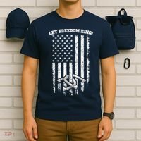 Horseshoes Pitching Patriotic Distressed American Flag Gift T-Shirt thumb 6