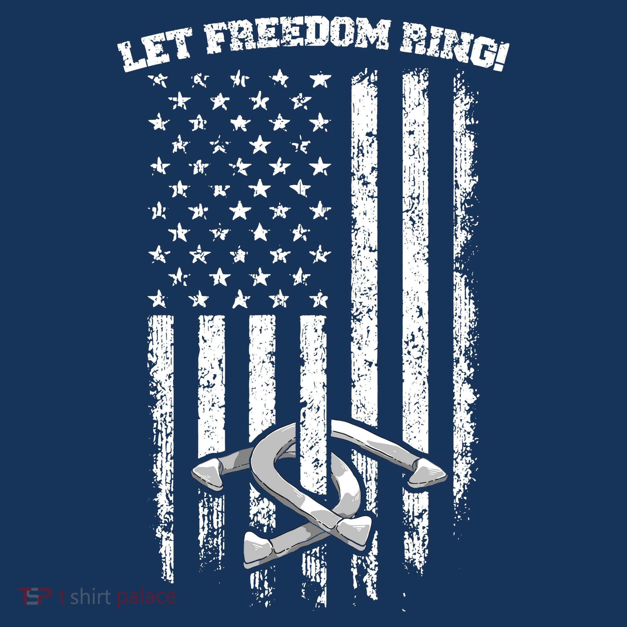 Horseshoes Pitching Patriotic Distressed American Flag Gift T-Shirt