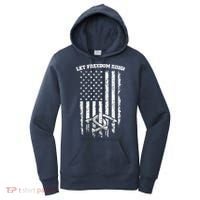 Horseshoes Pitching Patriotic Distressed American Flag Gift Women's Hoodie thumb 0