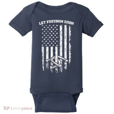 Horseshoes Pitching Patriotic Distressed American Flag Gift Baby Bodysuit
